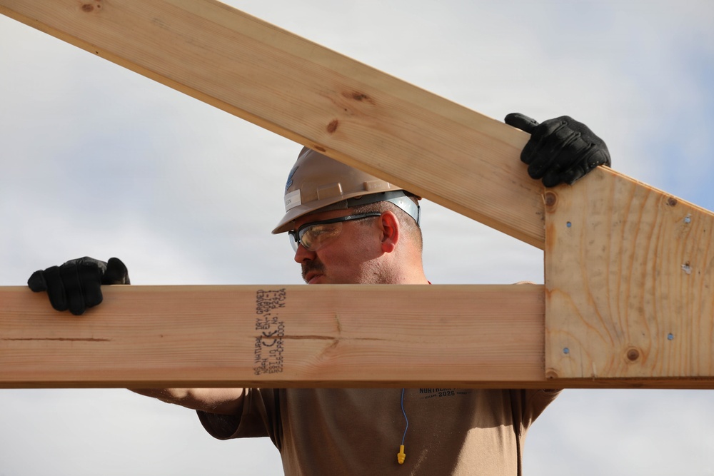 Seabees Build Hut During Northern Viking