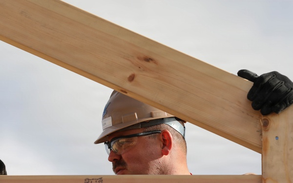 Seabees Build Hut During Northern Viking