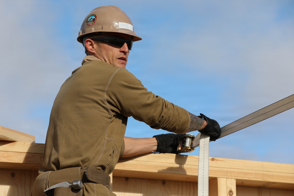 Seabees Build Hut During Northern Viking