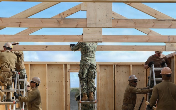Seabees Build Hut During Northern Viking