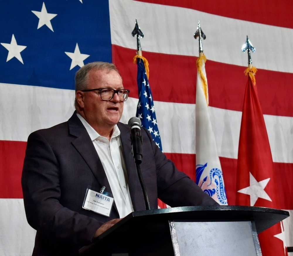 ACC Deputy to the Commanding General, Dan Gallagher, speaks at NAITA Security Assistance/FMS Summit