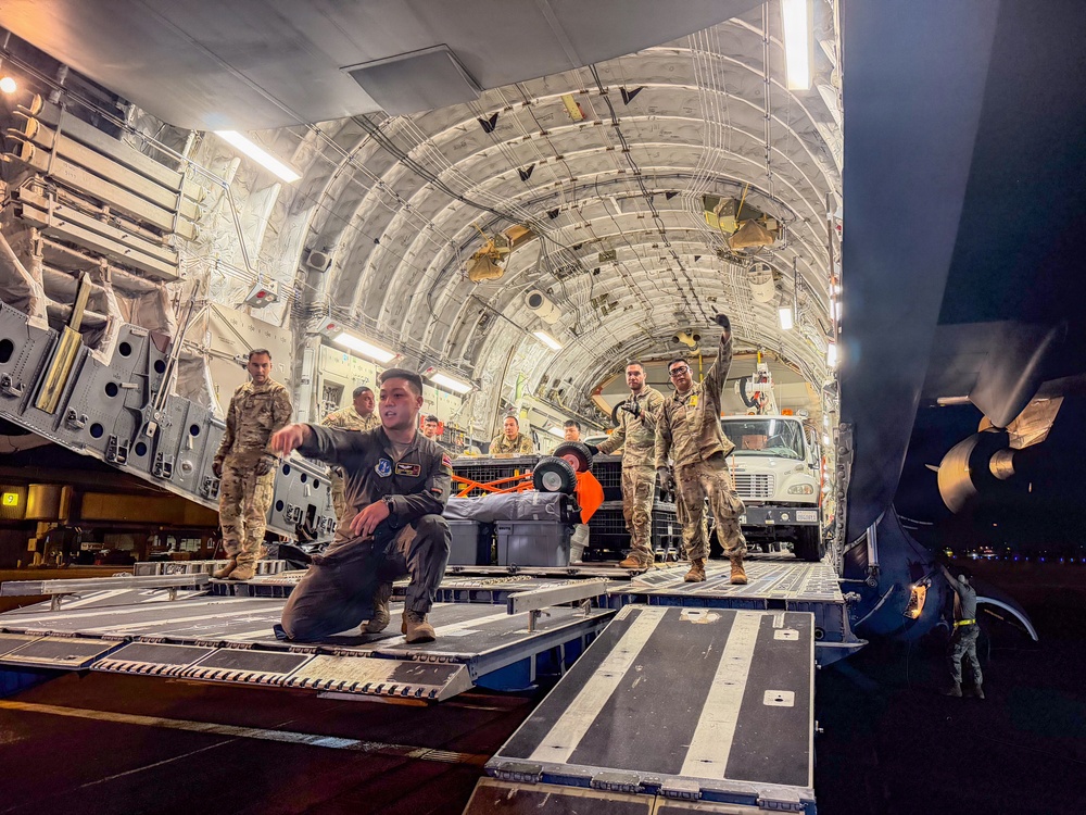 The second flight for Operation TREK808 arrives at Hilo International Airport