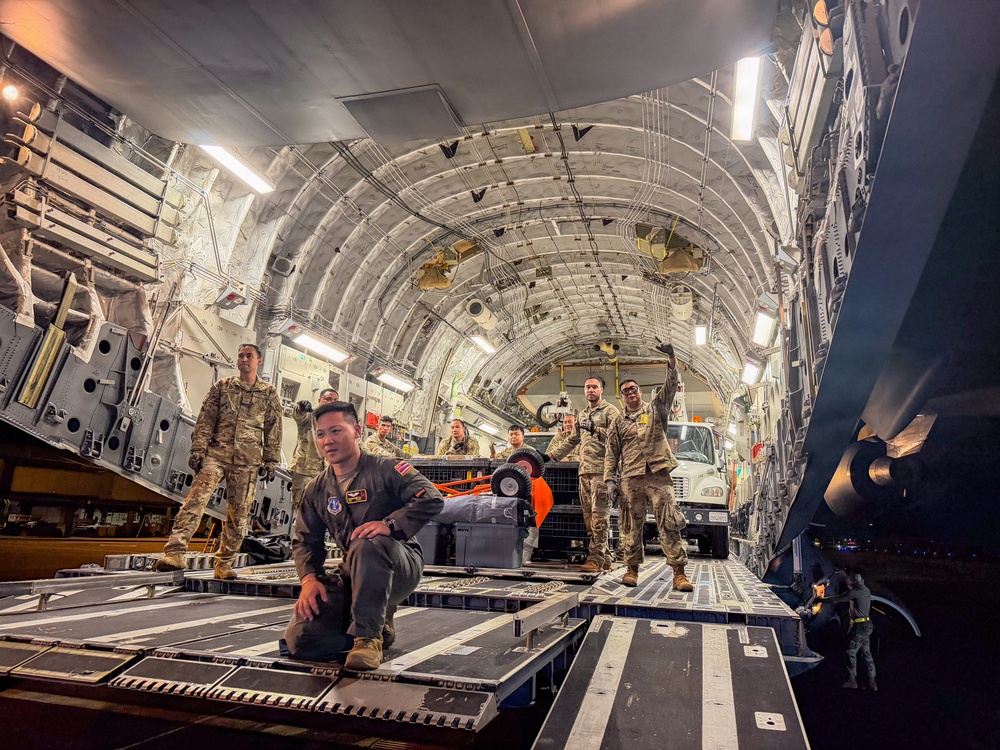 The second flight for Operation TREK808 arrives at Hilo International Airport
