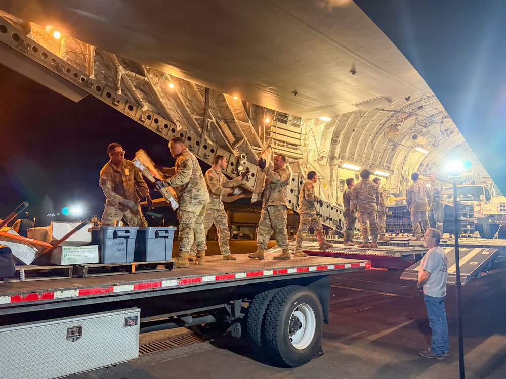 The second flight for Operation TREK808 arrives at Hilo International Airport