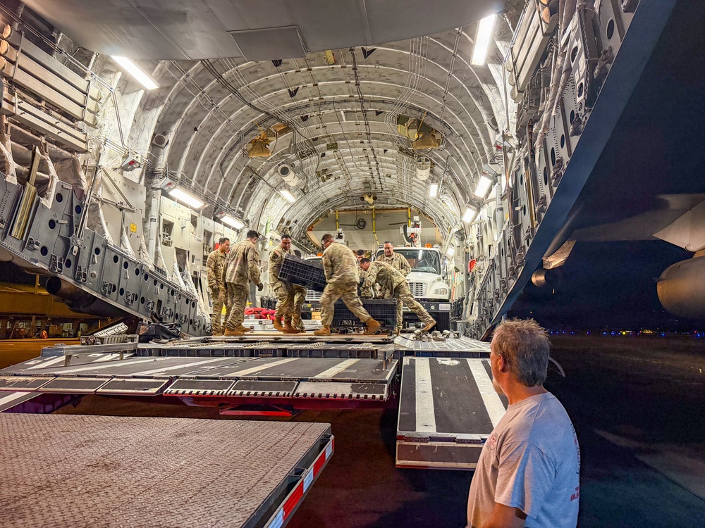 The second flight for Operation TREK808 arrives at Hilo International Airport