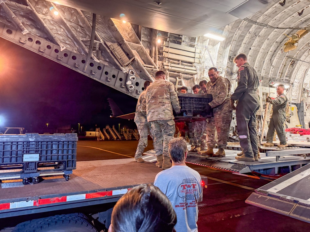 The second flight for Operation TREK808 arrives at Hilo International Airport