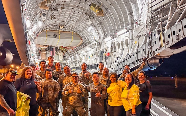 The second flight for Operation TREK808 arrives at Hilo International Airport
