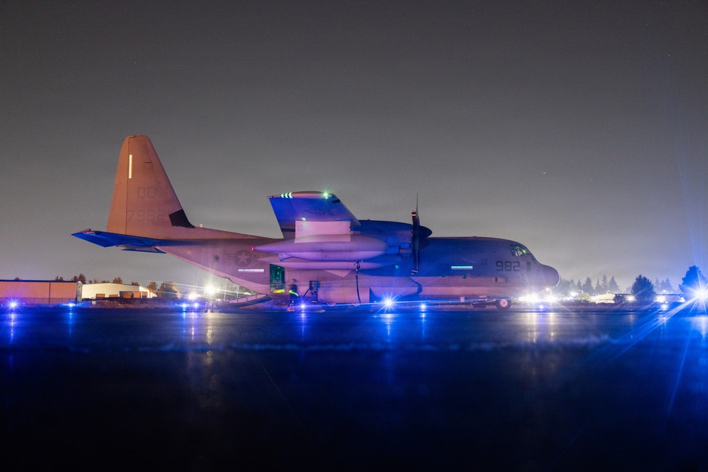 VMGR-152 executes aviation delivered ground refueling training with 160th SOAR