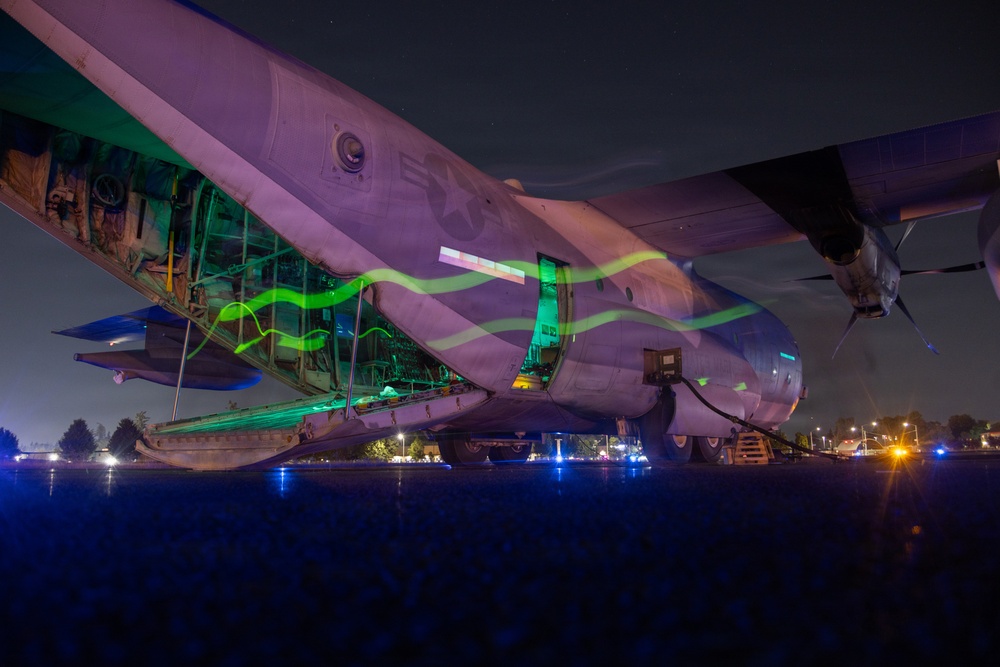 VMGR-152 executes aviation delivered ground refueling training with 160th SOAR
