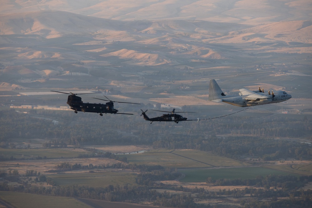 VMGR-152, 252, aerial refuels 160th SOAR during Evergreen 26