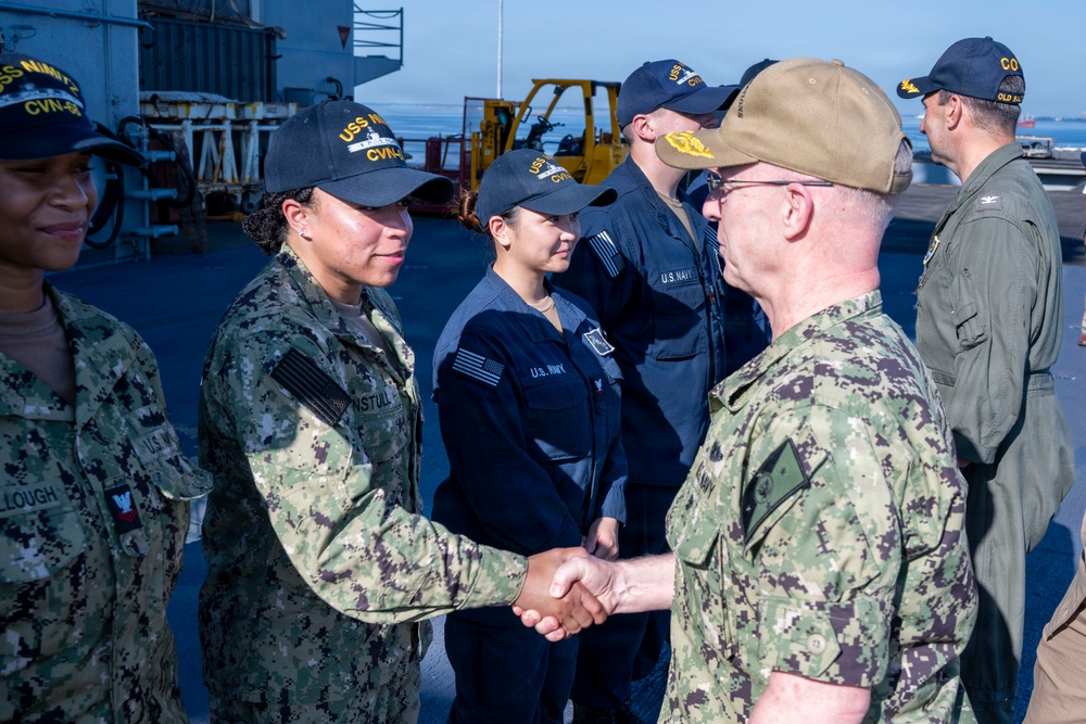 CNO and MCPON visit USS Nimitz