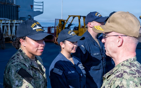 CNO and MCPON visit USS Nimitz