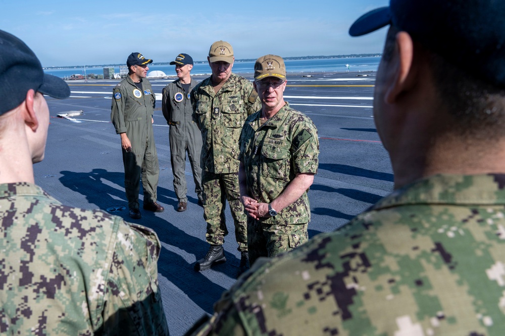 CNO and MCPON visit USS Nimitz