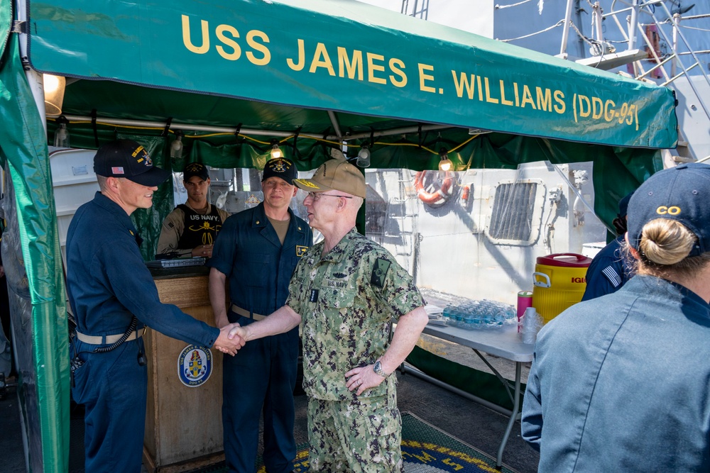 CNO and MCPON visit USS James E. Williams