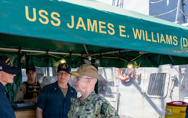 CNO and MCPON visit USS James E. Williams