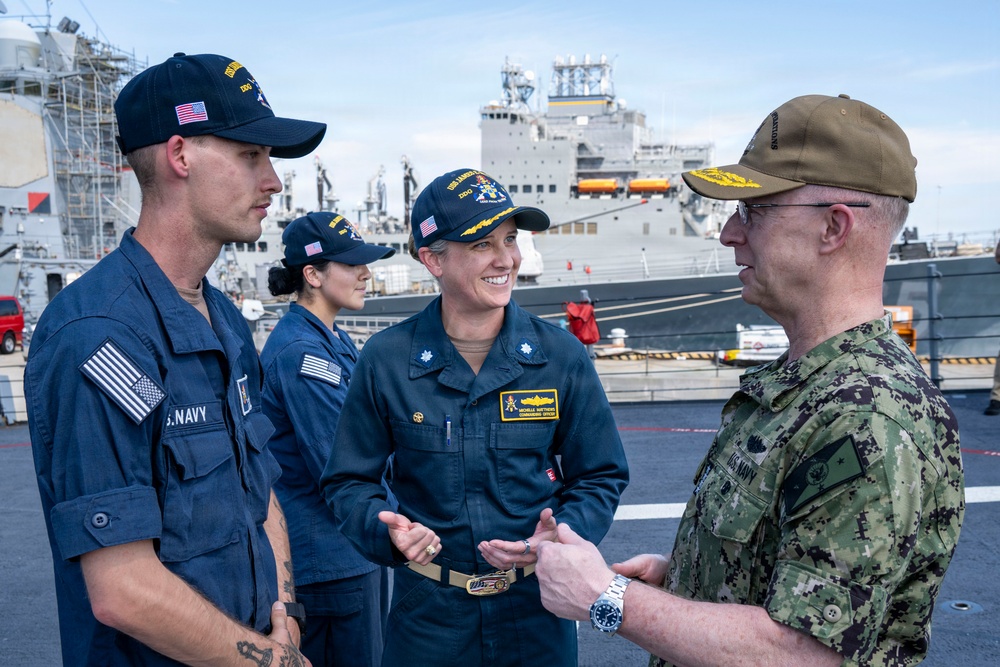 CNO and MCPON visit USS James E. Williams