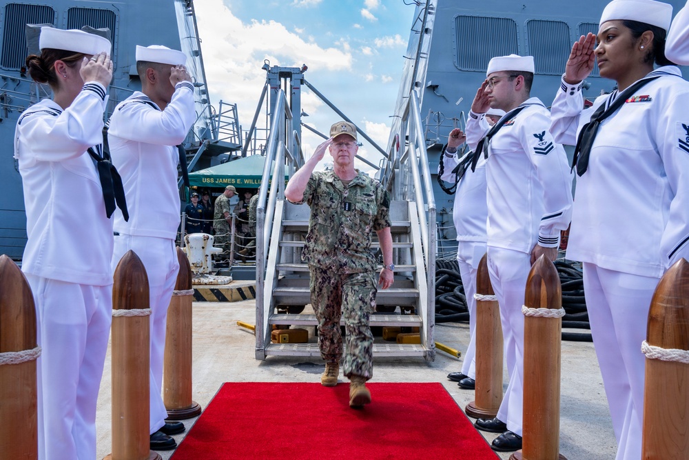 CNO and MCPON visit USS James E. Williams