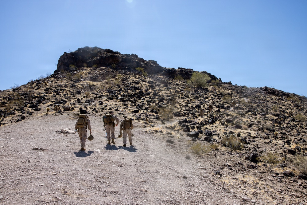 5th Air Naval Gunfire Liaison Company Marines conduct site survey
