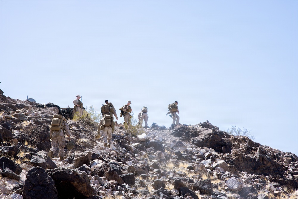 5th Air Naval Gunfire Liaison Company Marines conduct site survey