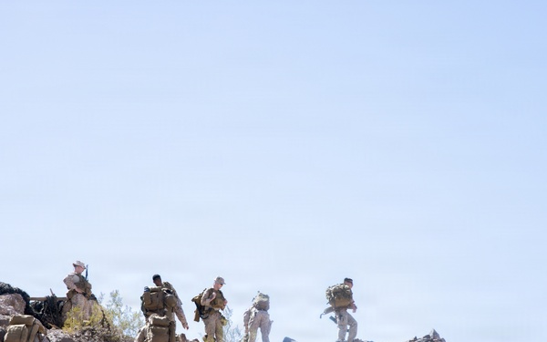 5th Air Naval Gunfire Liaison Company Marines conduct site survey