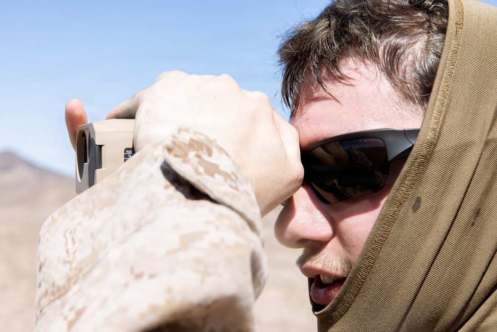 5th Air Naval Gunfire Liaison Company Marines conduct site survey