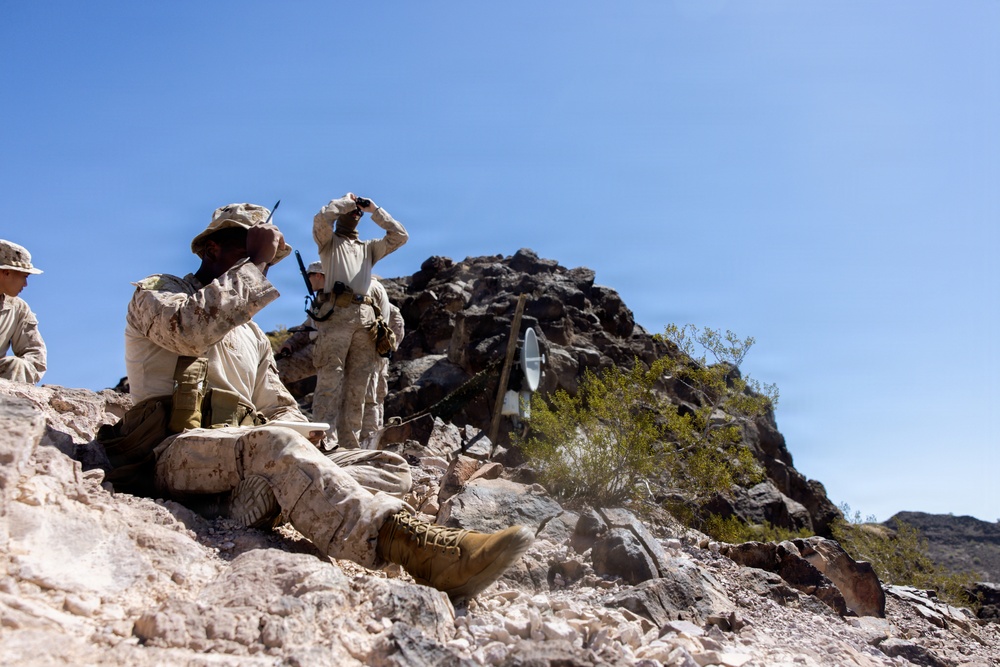 5th Air Naval Gunfire Liaison Company Marines conduct site survey