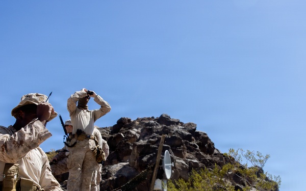 5th Air Naval Gunfire Liaison Company Marines conduct site survey