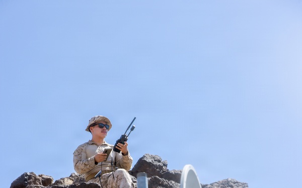 5th Air Naval Gunfire Liaison Company Marines conduct site survey