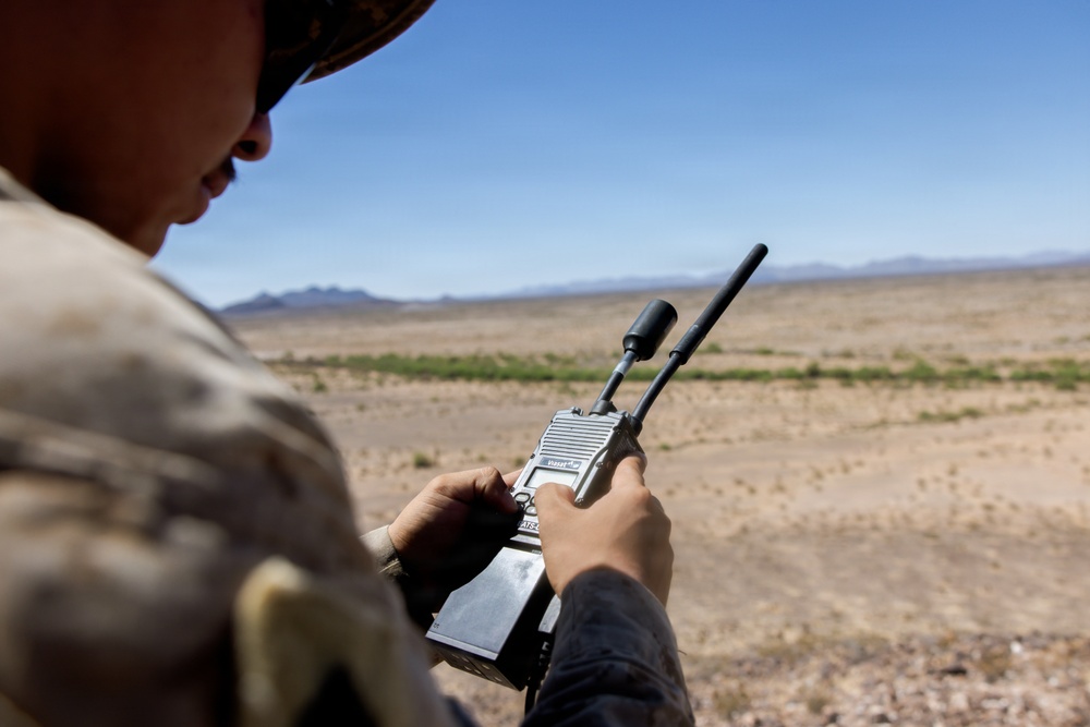 5th Air Naval Gunfire Liaison Company Marines conduct site survey