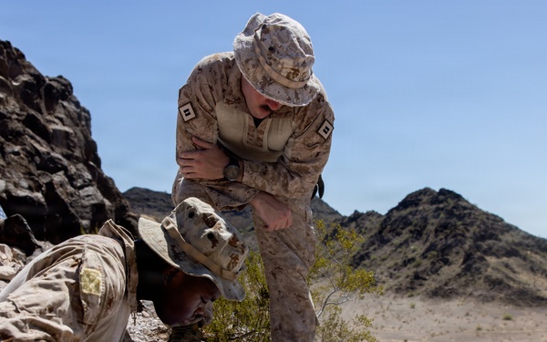 5th Air Naval Gunfire Liaison Company Marines conduct site survey