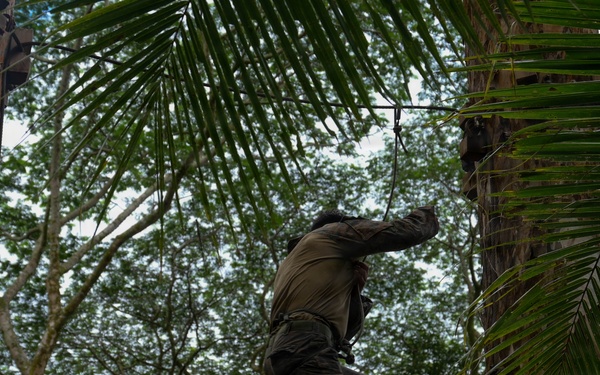 DELAYEN 26: MRF-D Marines participate in obstacle drill for commando course