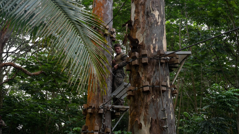 DELAYEN 26: MRF-D Marines participate in obstacle drill for commando course