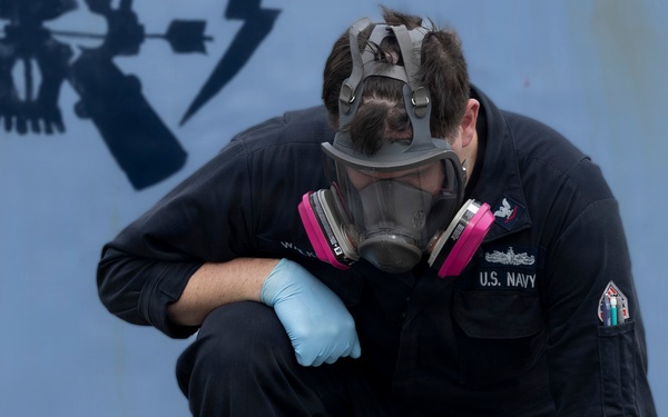 Delbert D. Black Sailors Conduct Maintenance