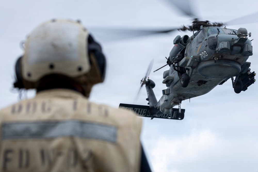 Delbert D. Black Sailors Conduct Flight Operations