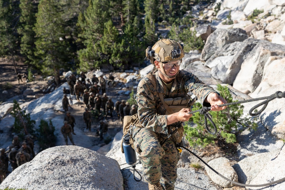 3rd Bn., 4th Marines prepare to climb cliffs during MTX 4-26