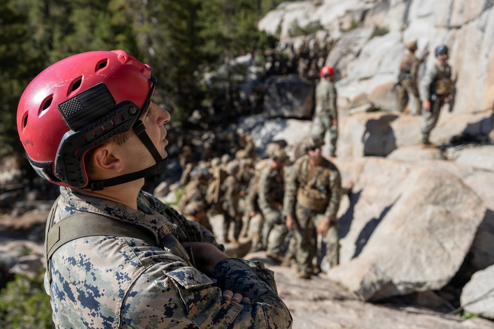 3rd Bn., 4th Marines prepare to climb cliffs during MTX 4-26