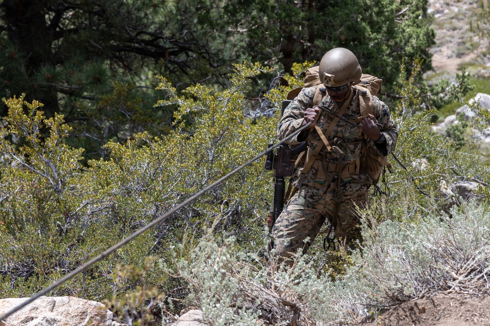 3rd Bn., 4th Marines practice cliff assaults during MTX 4-26