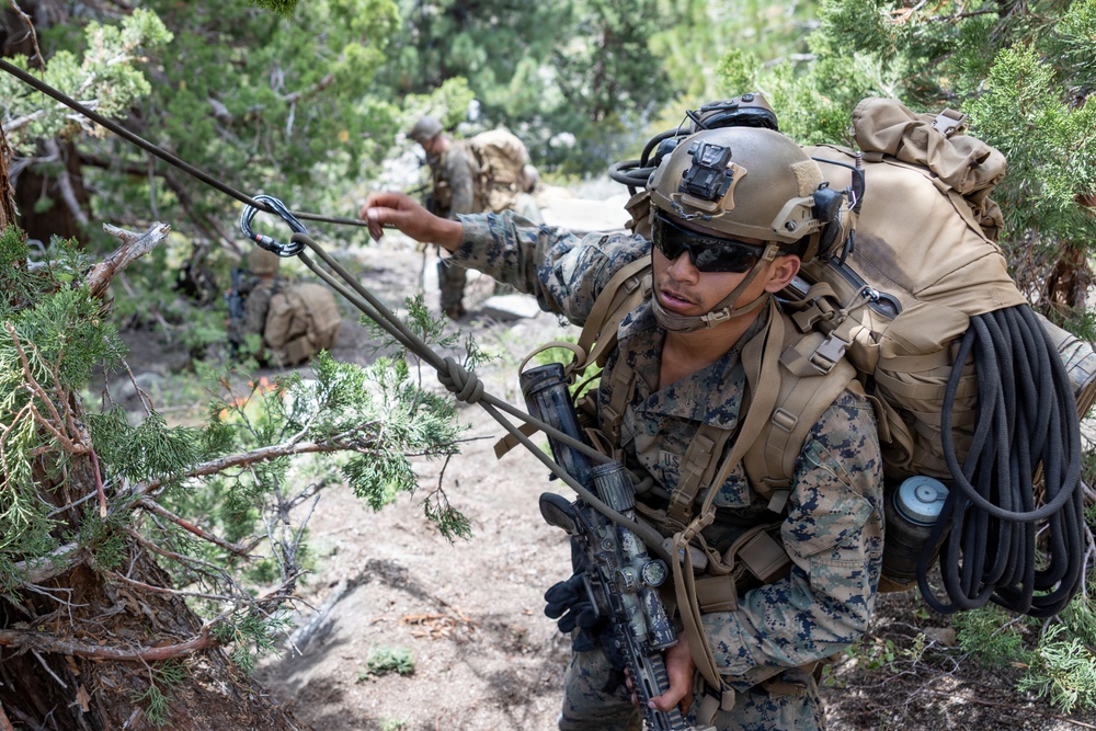 3rd Bn., 4th Marines practice cliff assaults during MTX 4-26