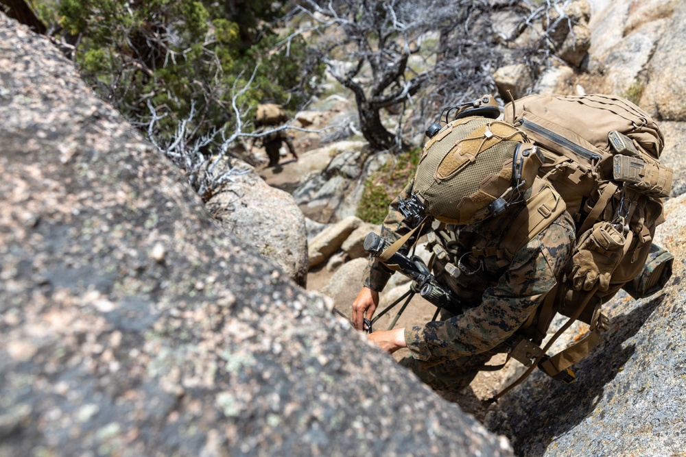 3rd Bn., 4th Marines practice cliff assaults during MTX 4-26