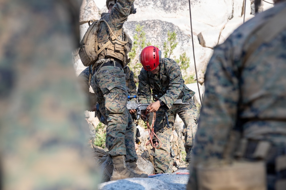 3rd Bn., 4th Marines practice company cliff assaults during MTX 4-26
