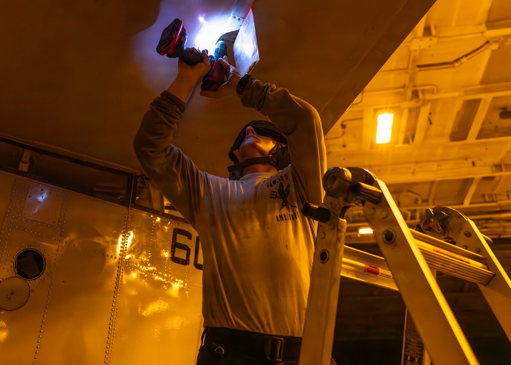 George Washington Conducts Routine Maintenance