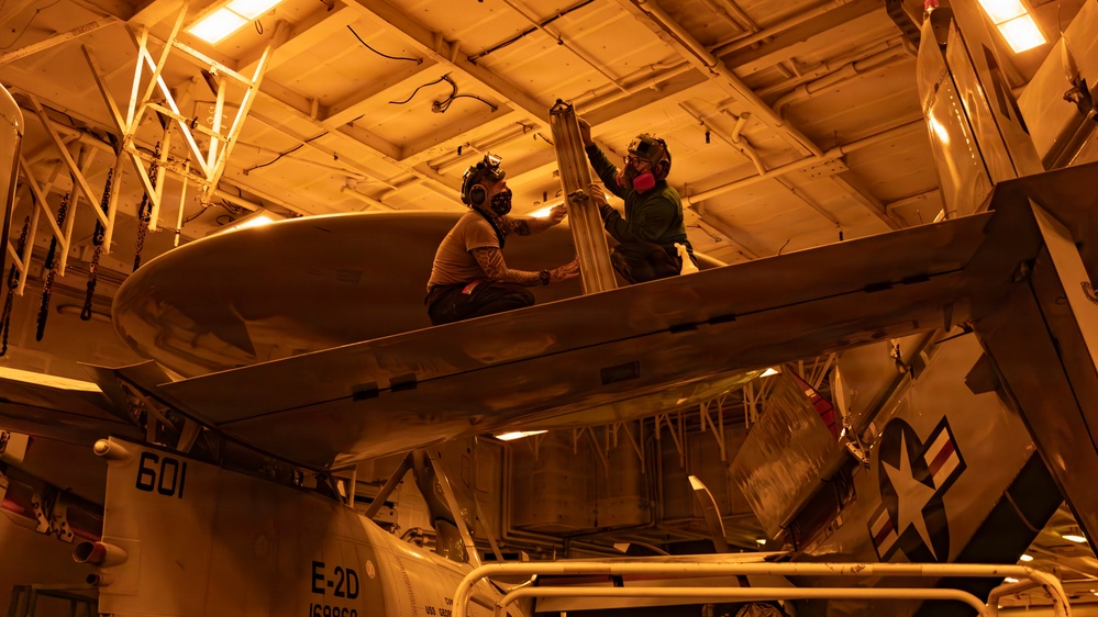 George Washington Conducts Routine Maintenance