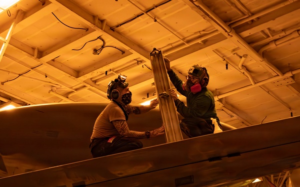 George Washington Conducts Routine Maintenance