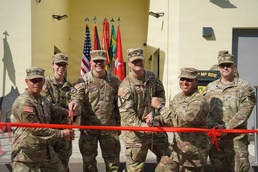 Ribbon-cutting ceremony celebrating the opening of new military working dog kennel at Tower Barracks.