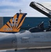 The image shows multiple F-16 Fighting Falcon jet fighters on a flight line, belonging to the New Jersey Air National Guard's 119th Fighter Squadron. A pilot in full flight gear is seated in the cockpit of the foreground aircraft (serial 0366), with the canopy open. A distinctive blue and orange tail marking with 'AC 119FS' and 'AF 86 309' is prominently visible in the background.