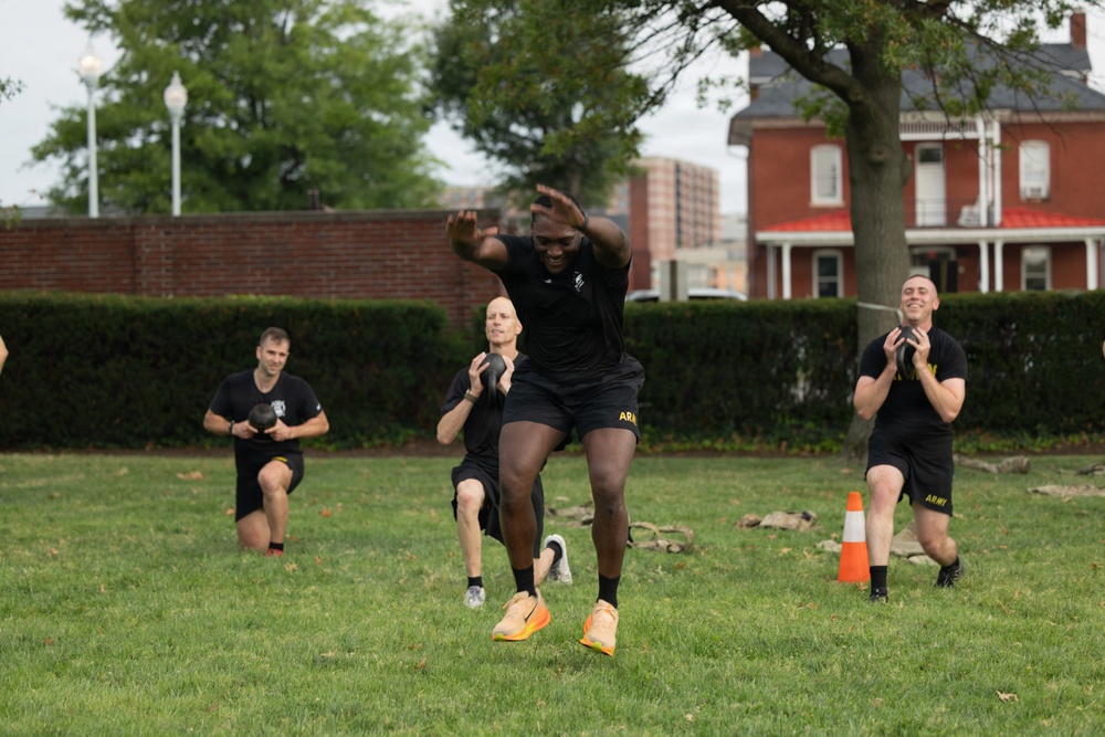 Leaders From The Old Guard Conduct APEX Path Physical Training
