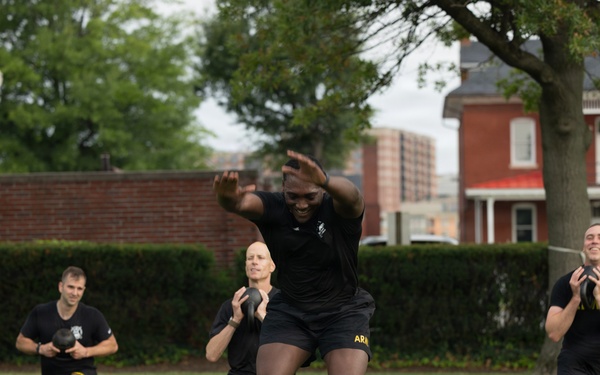 Leaders From The Old Guard Conduct APEX Path Physical Training