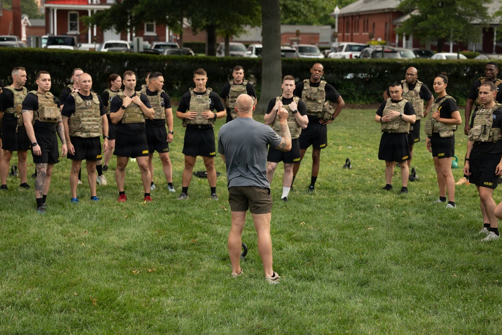 Leaders From The Old Guard Conduct APEX Path Physical Training