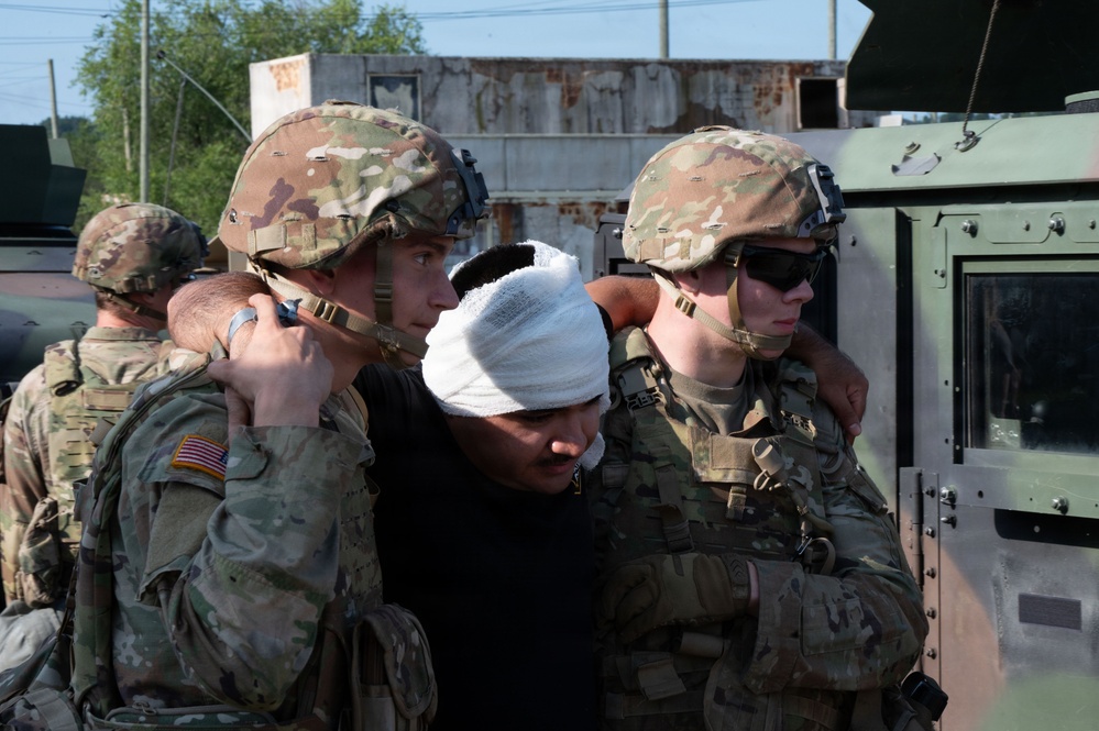 Practicing crisis crowd control and supply distribution at Patriot 26