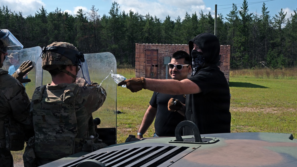 Practicing crisis crowd control and supply distribution at Patriot 26
